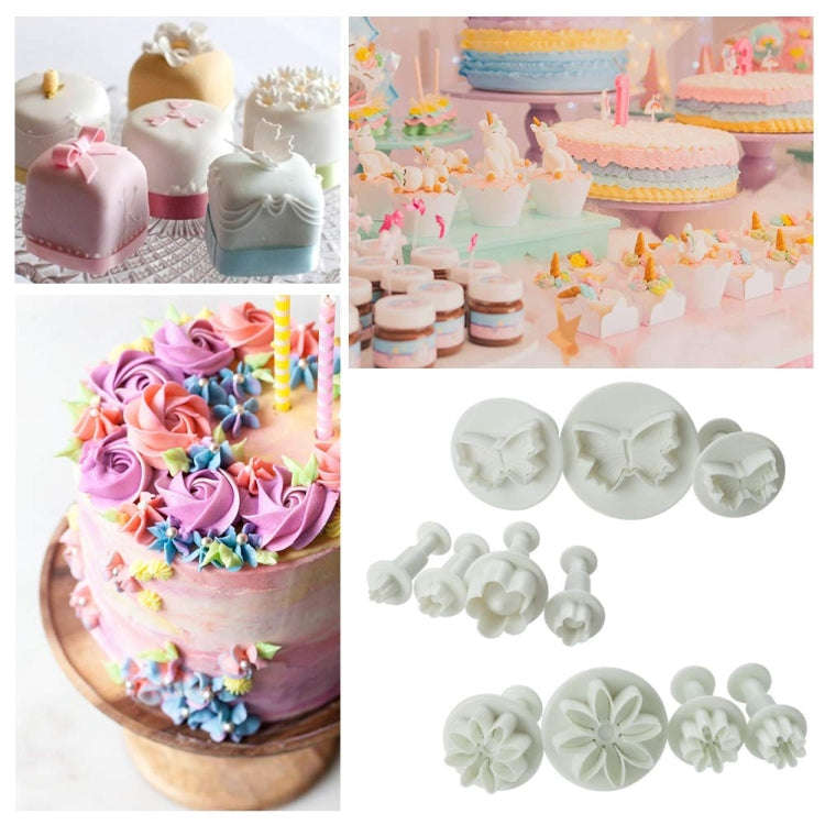 114 In 1 Fondant Cake Baking Decorating Tools Plunger Cutters Flower Moulds Set