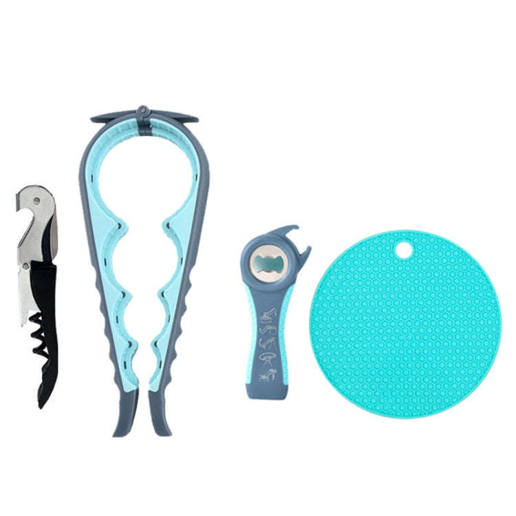 Multifunctional 4 In 1 Bottle Opener Household Saving Force Opener Style 1 (Blue)