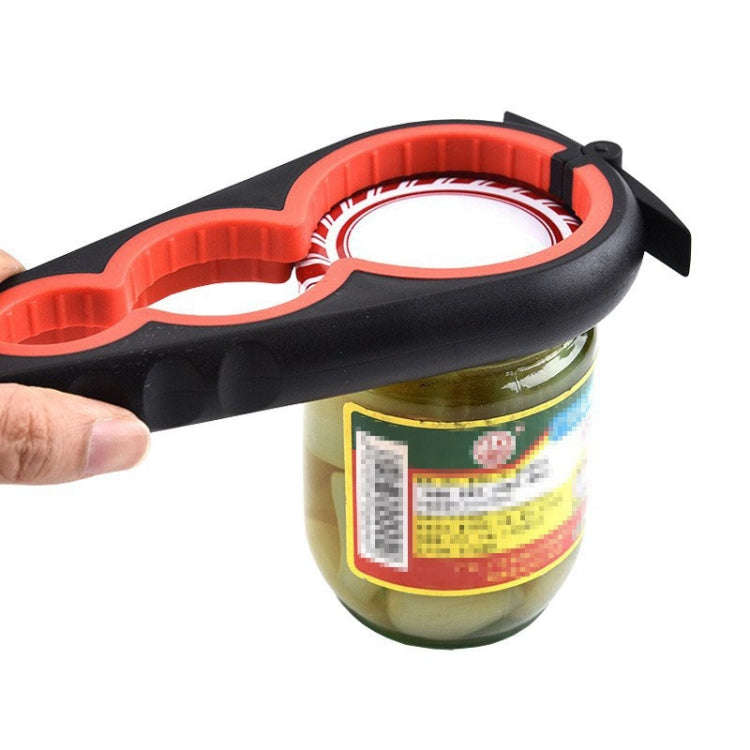 Multifunctional 4 In 1 Bottle Opener Household Saving Force Opener Style 2 (Black Red)