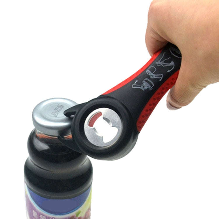 Multifunctional 4 In 1 Bottle Opener Household Saving Force Opener Style 2 (Black Red)