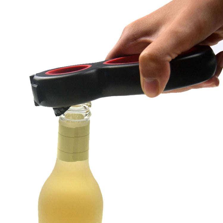 Multifunctional 4 In 1 Bottle Opener Household Saving Force Opener Style 2 (Black Red)