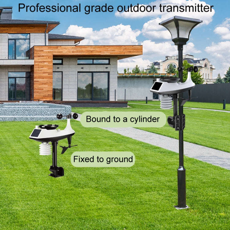 Wireless Weather Station Wind Speed Rain And Wind Direction Detection Weather Forecast Clock(Black)
