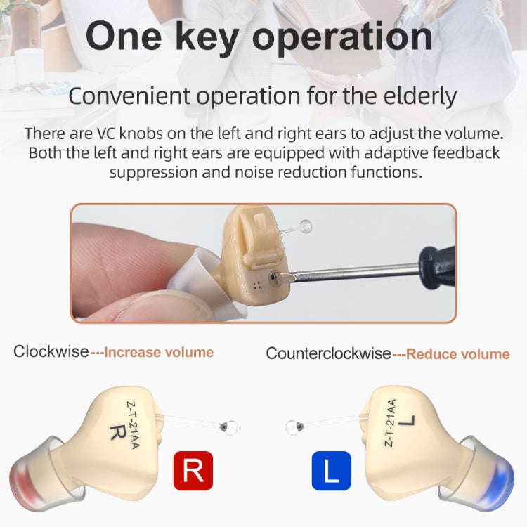 1pair  Invisible In-Ear Hearing Aid Sound Amplifier For The Elderly And Hearing Impaired(Black)