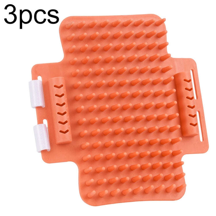 3pcs Pet Table Leg Hair Rubbing Massage Brush Cat Scratcher(Orange)