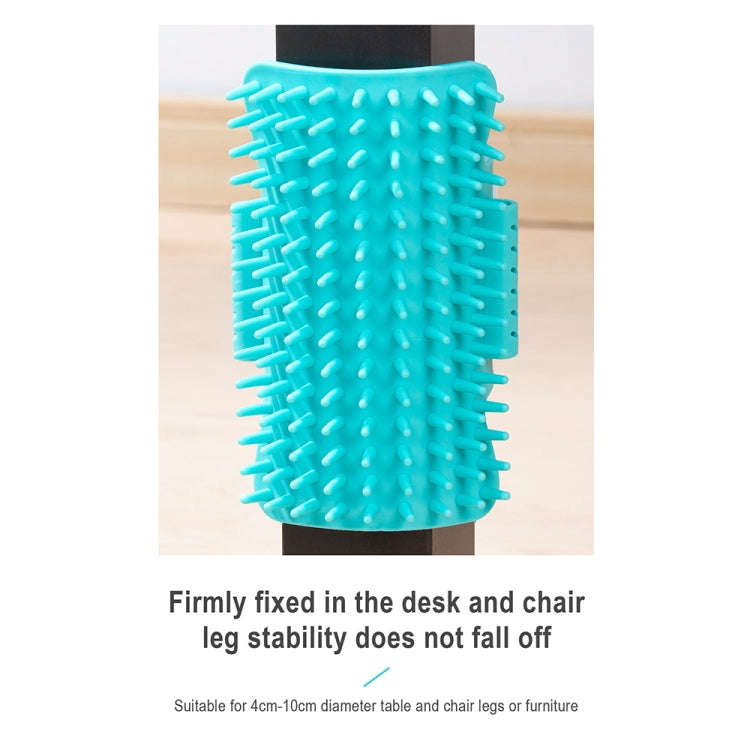 3pcs Pet Table Leg Hair Rubbing Massage Brush Cat Scratcher(Orange)