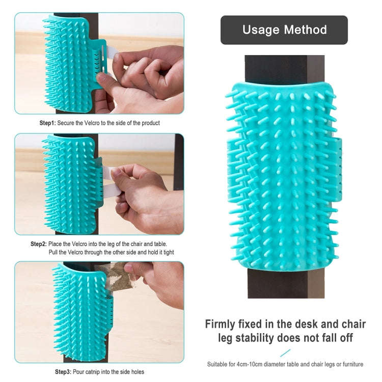 3pcs Pet Table Leg Hair Rubbing Massage Brush Cat Scratcher(Mint Green)