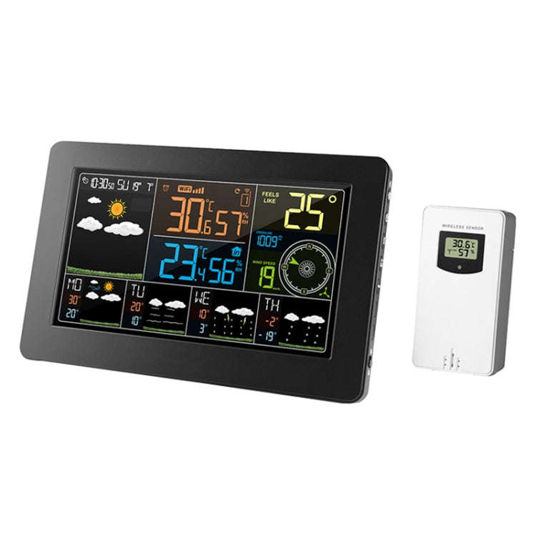 WiFi Color Screen Weather Station Temperature And Humidity Weather Forecast Clock, Model: US Plug