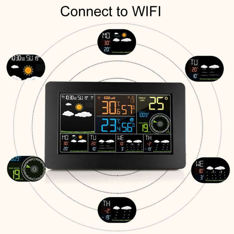 WiFi Color Screen Weather Station Temperature And Humidity Weather Forecast Clock, Model: US Plug