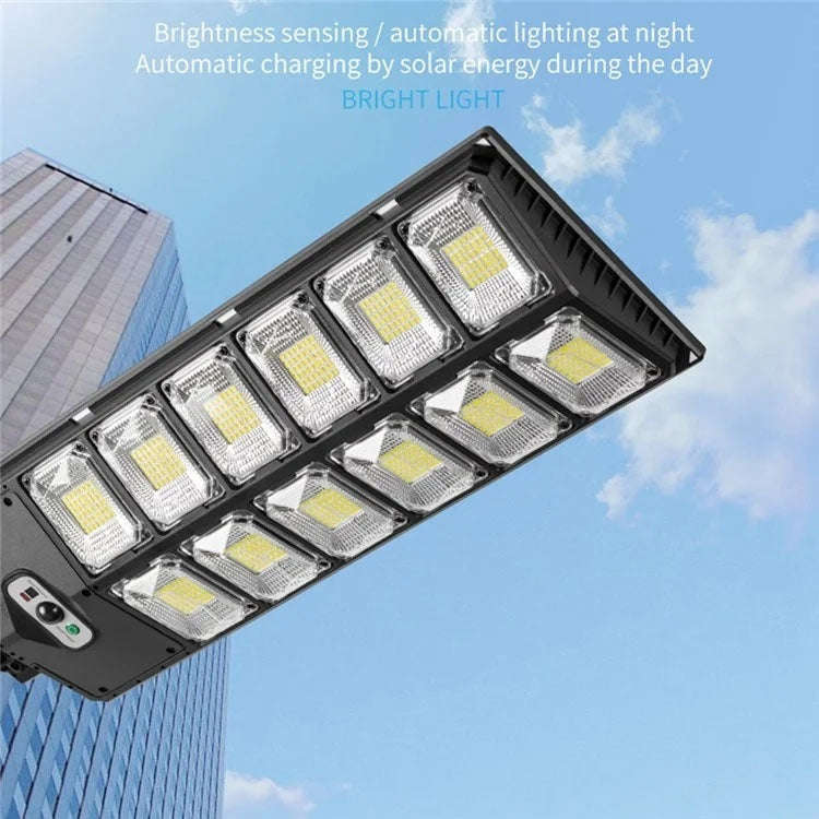 E-SMARTER W789B-6 LED Strong Light Double Row Solar Garden Light Induction Street Lamps