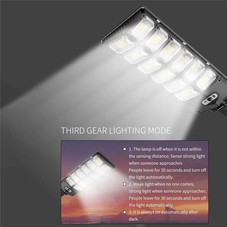 E-SMARTER W789B-6 LED Strong Light Double Row Solar Garden Light Induction Street Lamps