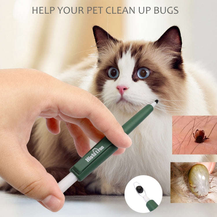 Pet Pest Catching Pen Cats Grooming Bug Scratcher Tick Clip Dogs Flea Removal Clip(Olive Green)