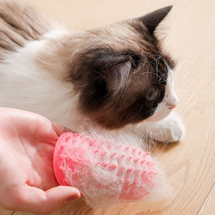 Multifunctional Cat Table Leg Scratcher Pet Silicone Hair Massage Brush(Black)