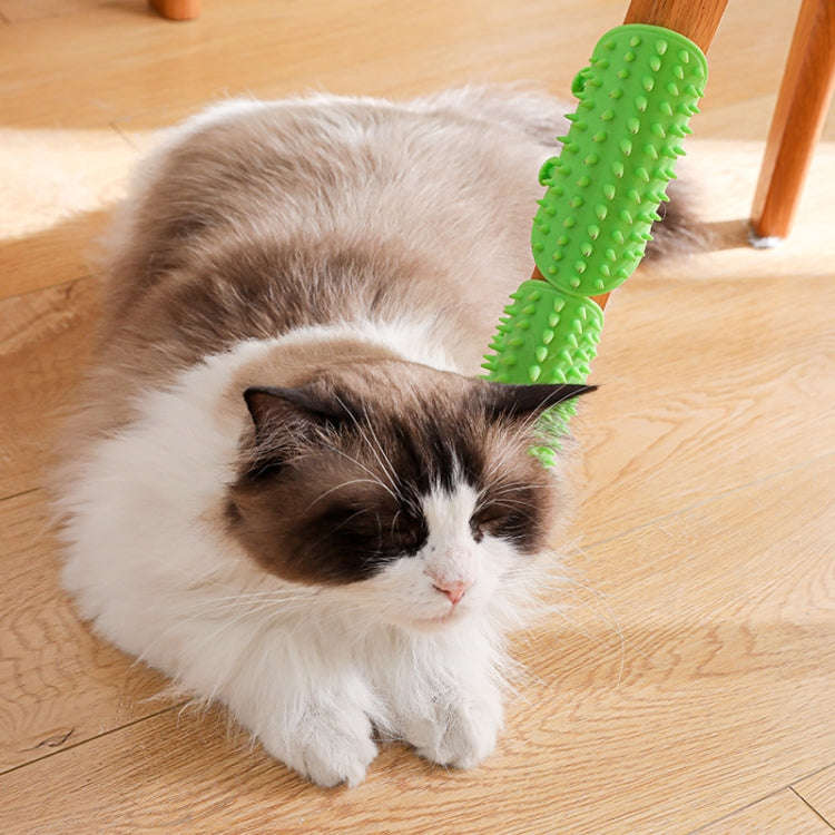 Multifunctional Cat Table Leg Scratcher Pet Silicone Hair Massage Brush(Black)