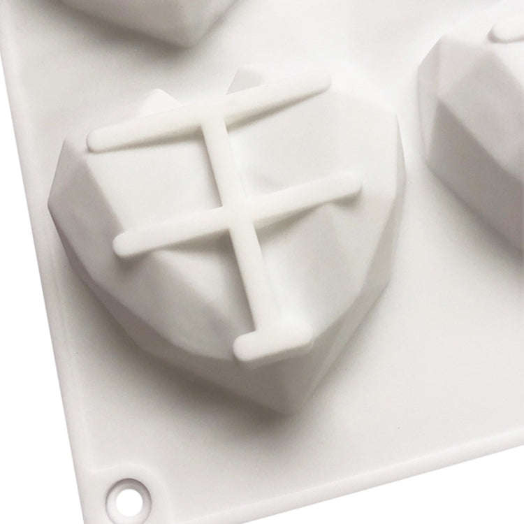 8 Grids Two Rows Heart Chocolate Mould DIY Baking Cake Tools(White)