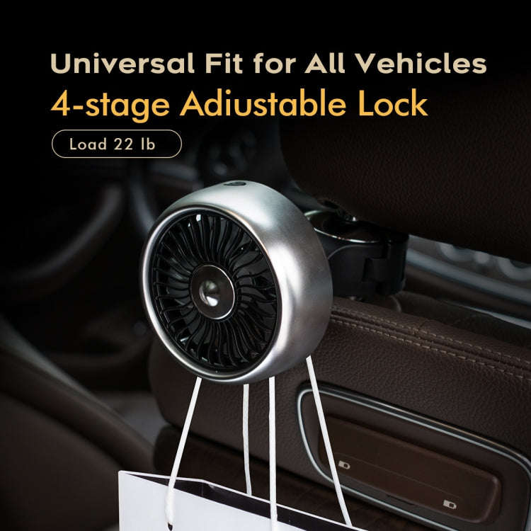 FE052 RGB Color Light USB Plug-in Clip-on Car Rear Seat Headrest Fan(Black Silver)