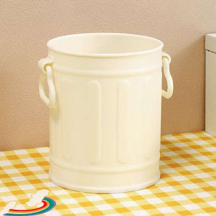 Large-capacity Student Desktop Organizer Pen Container Girls Makeup Brush Storage Bucket(White)