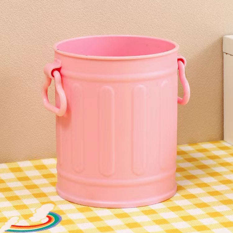 Large-capacity Student Desktop Organizer Pen Container Girls Makeup Brush Storage Bucket(Pink)