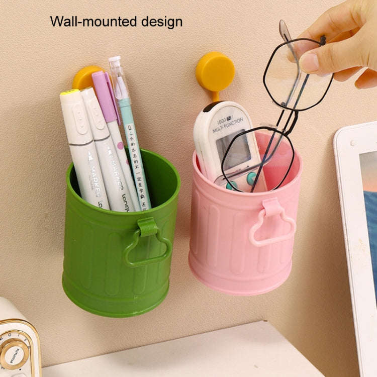 Large-capacity Student Desktop Organizer Pen Container Girls Makeup Brush Storage Bucket(Pink)
