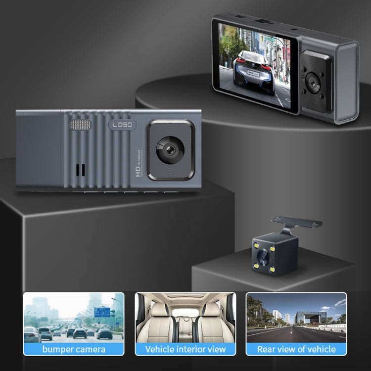 3 Camera Lens 3-inch IPS Screen WiFi Car Dash Cam 1080P Night Vision Dash Camera for Cars 32G