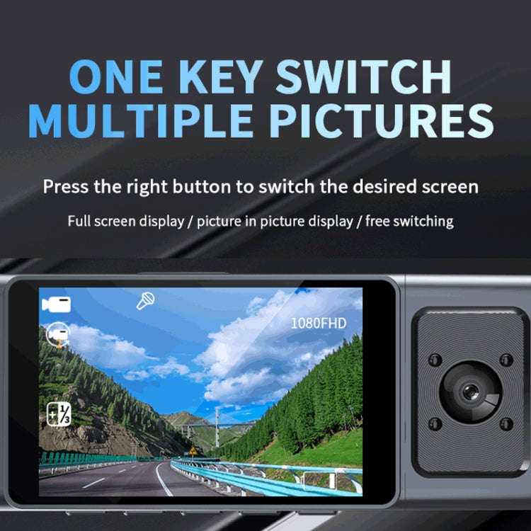 3 Camera Lens 3-inch IPS Screen WiFi Car Dash Cam 1080P Night Vision Dash Camera for Cars 32G