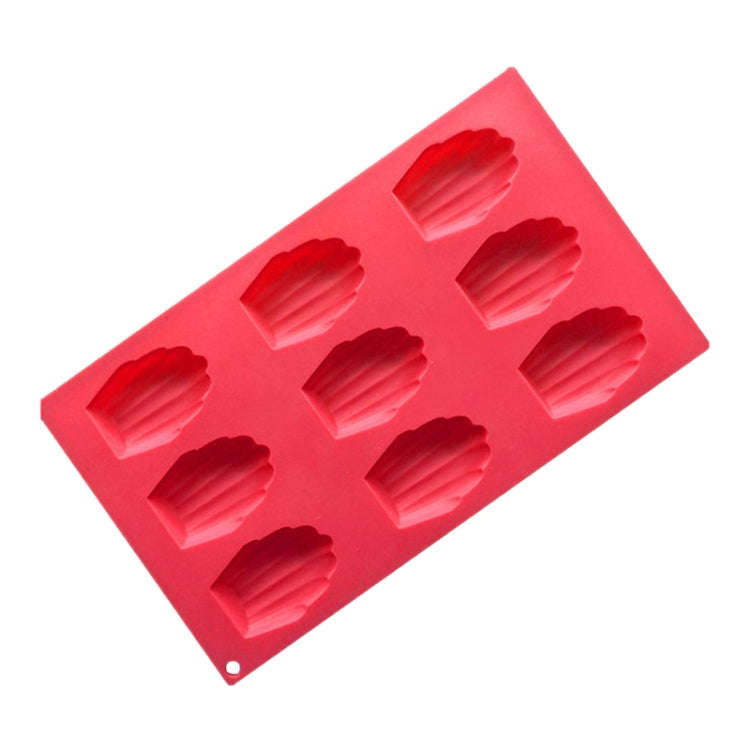 9 Grids Shells Silicone Baking Molds DIY Handmade Soap Mould(Red)