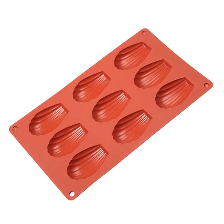 9 Grids Shells Silicone Baking Molds DIY Handmade Soap Mould(Brick Red)