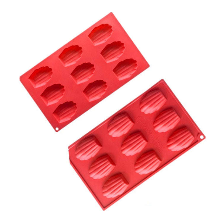 9 Grids Shells Silicone Baking Molds DIY Handmade Soap Mould(Brick Red)