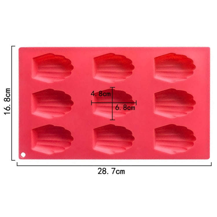 9 Grids Shells Silicone Baking Molds DIY Handmade Soap Mould(Brick Red)