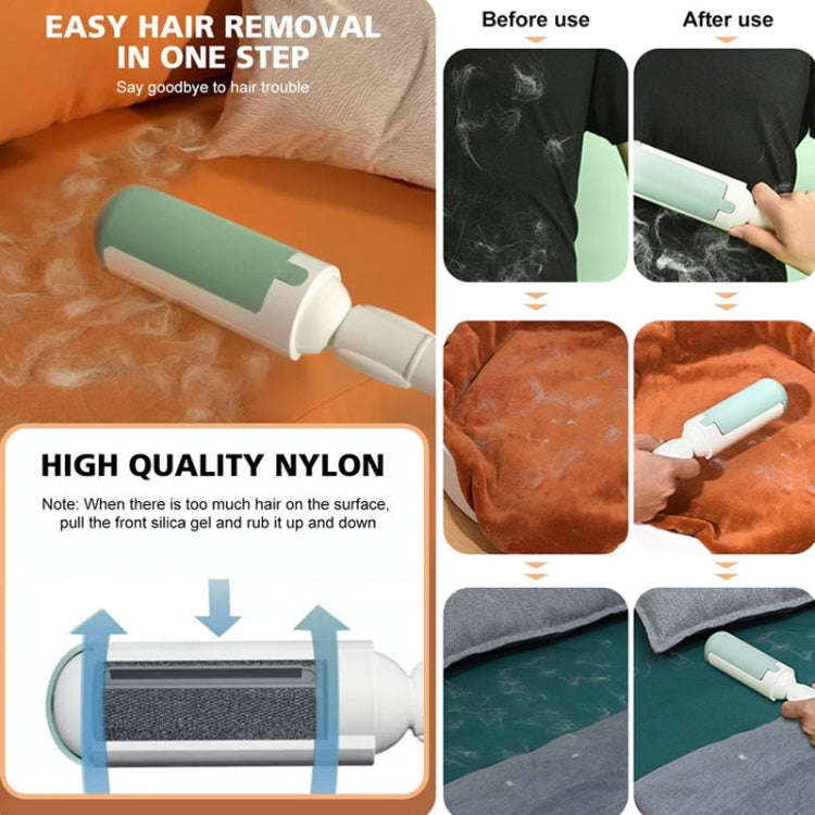 Cats Pet Hair Remover Static Adsorption Roller Clothes Sofa Hair Removal Brush(White)