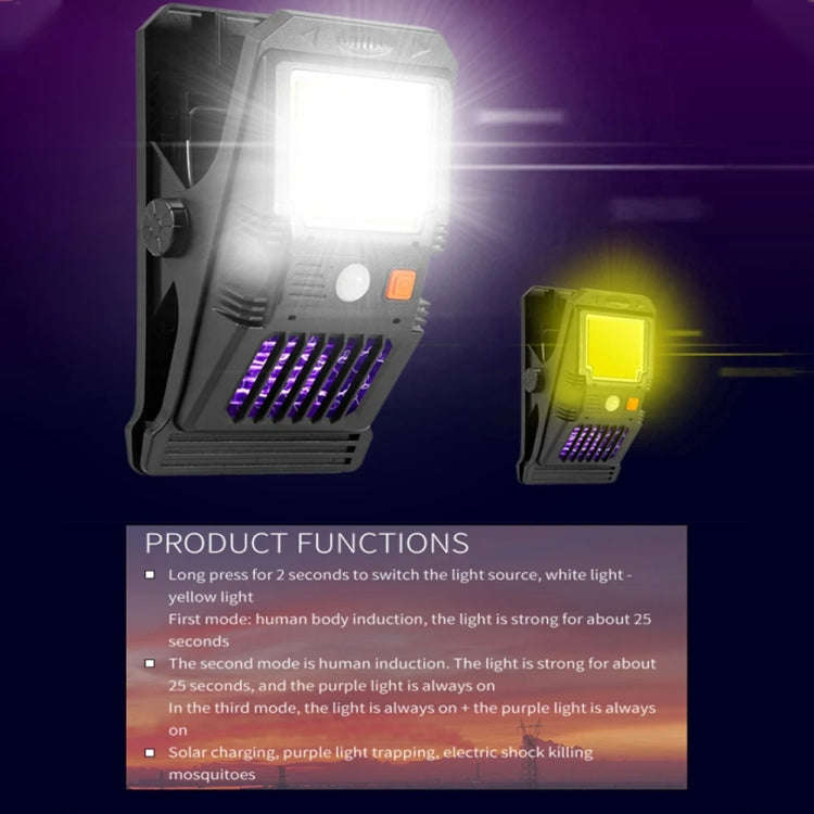 E-SMARTER W7104-1 Patch Solar Wall Lamp With Clip Mosquito Killer Lamp Portable Body Sensor Outdo...