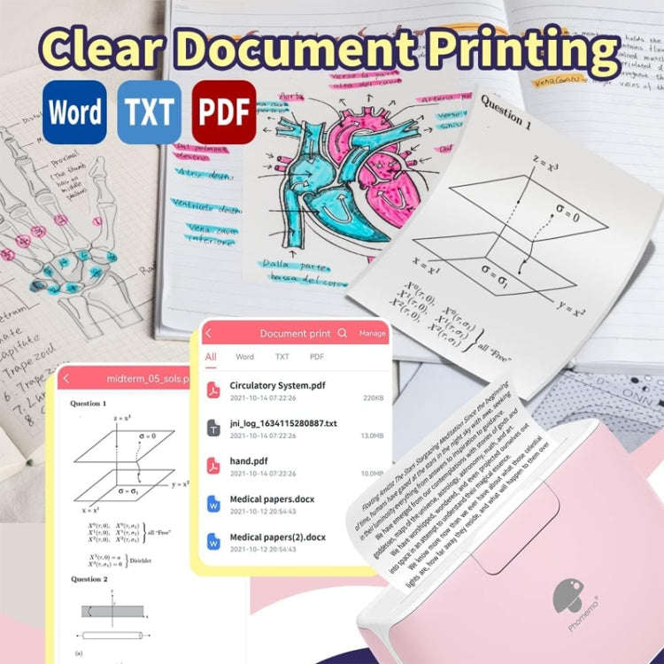 Phomemo M04S Thermal Printer Support 4 Inch Printing Width 300dpi Bluetooth Inkless Printer(White)