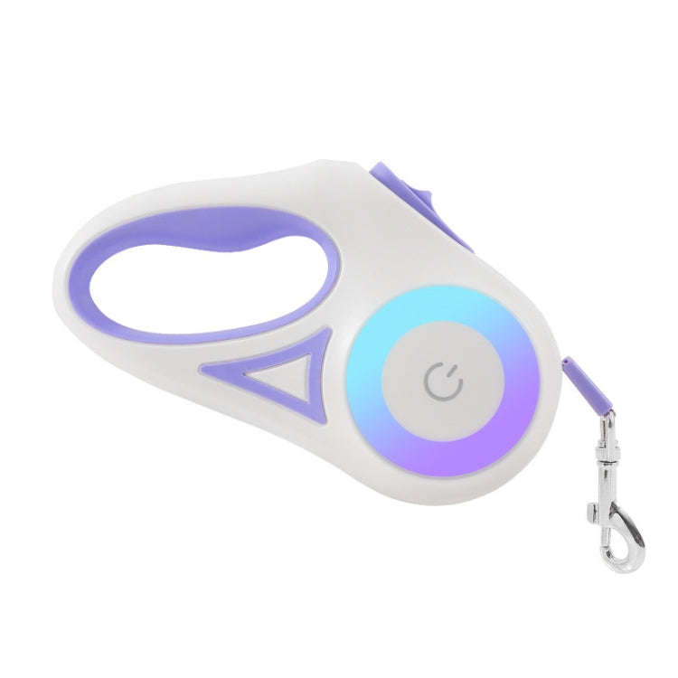 LED Light Luminous Pet Dog Leash Automatic Retractable Dog Walking Leash, Color: 3m Purple