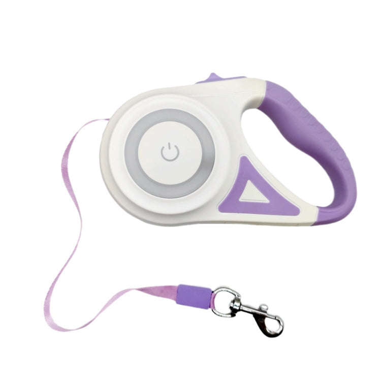 LED Light Luminous Pet Dog Leash Automatic Retractable Dog Walking Leash, Color: 5m Purple