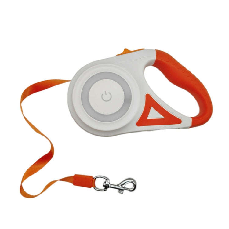 LED Light Luminous Pet Dog Leash Automatic Retractable Dog Walking Leash, Color: 5m Orange
