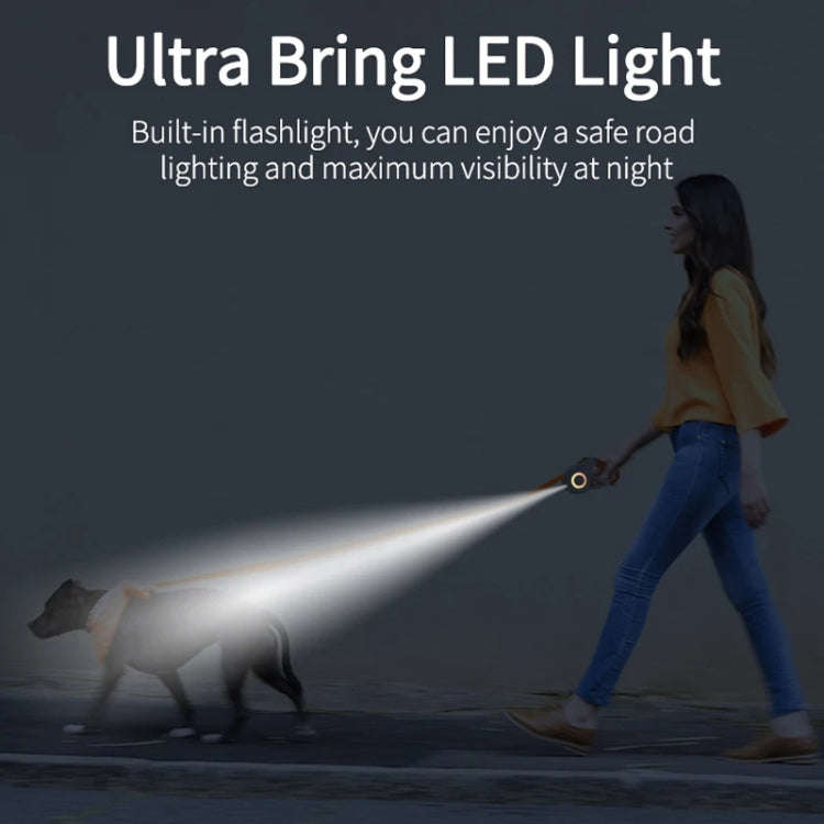 LED Light Luminous Pet Dog Leash Automatic Retractable Dog Walking Leash, Color: 5m Green
