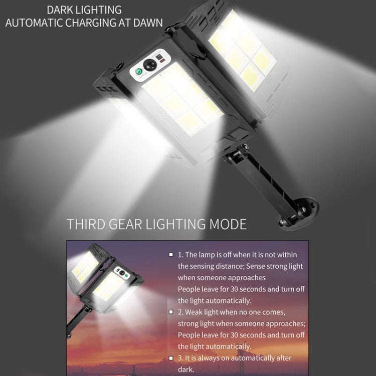 E-SMARTER W796-4 Solar Induction Courtyard Wall Light Smart Outdoor Lamp With Remote Control
