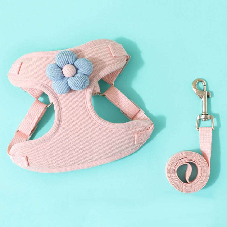 Pet Puppy Dog Leash Vest Teddy Chest Belt Chain Dog Walking Leash, Size: S(Pink)