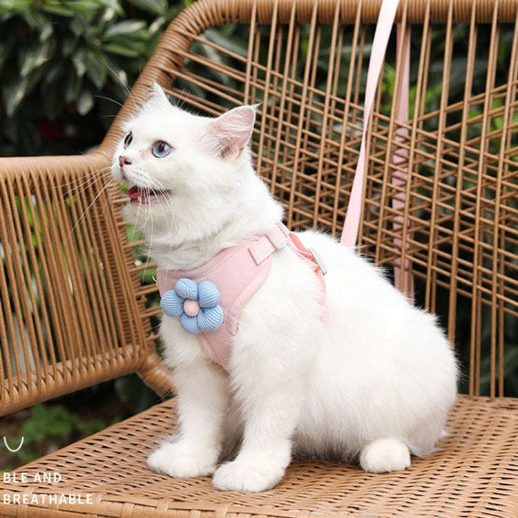 Pet Puppy Dog Leash Vest Teddy Chest Belt Chain Dog Walking Leash, Size: S(Pink)