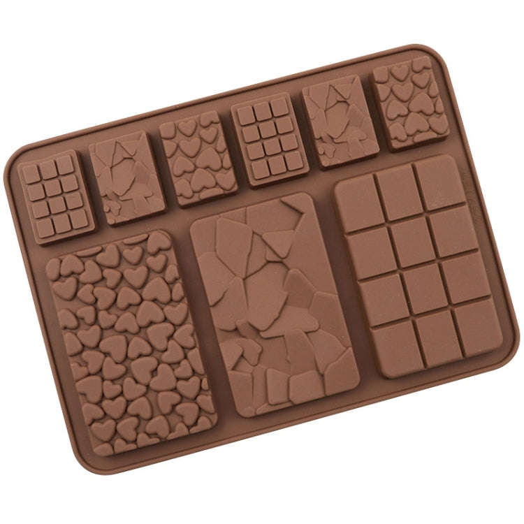 9 Grids Silicone Baking Chocolate Mold Cake DIY Fondant Mould(Chocolate Color)