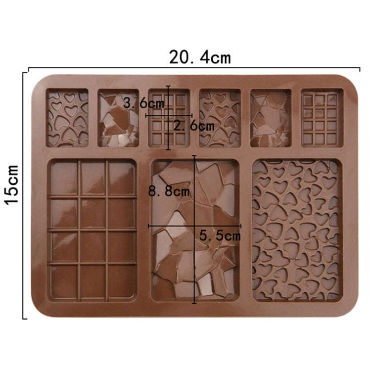 9 Grids Silicone Baking Chocolate Mold Cake DIY Fondant Mould(Chocolate Color)