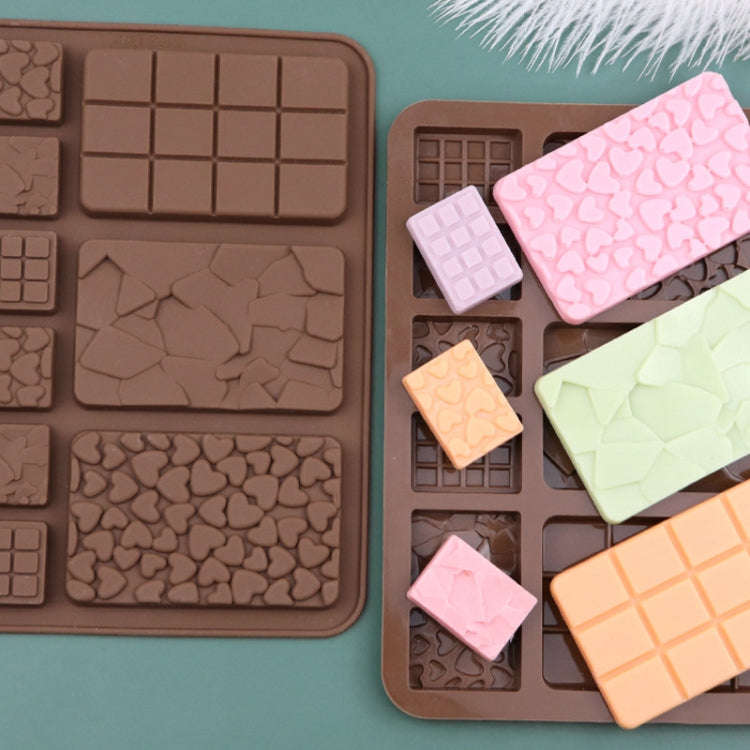 9 Grids Silicone Baking Chocolate Mold Cake DIY Fondant Mould(Chocolate Color)
