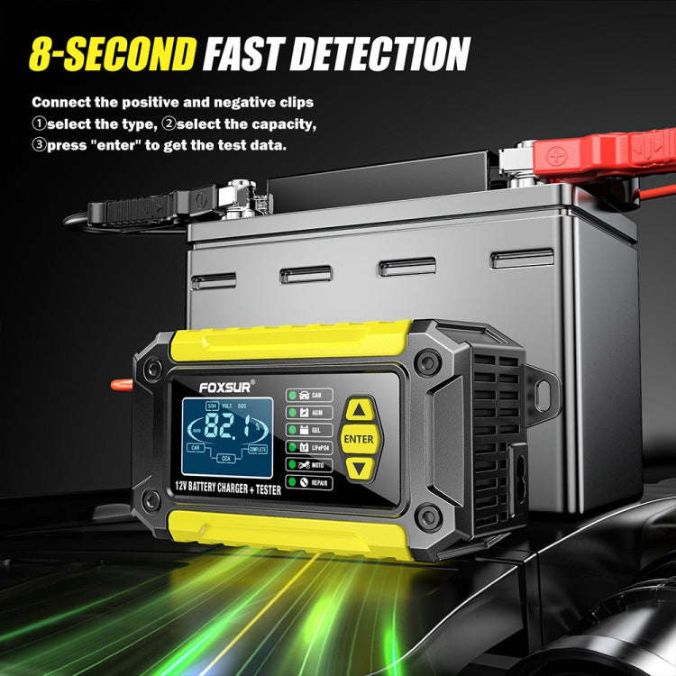 FOXSUR Cars Motorcycles 12V Lithium Cattery Charger With Battery Detection(US Plug)