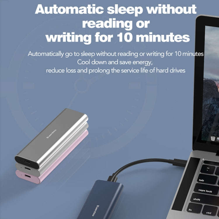 Blueendless M2815SN M.2 Dual Protocol Type-C 3.1 Mobile Hard Disk Box Laptop External SSD(Pink)