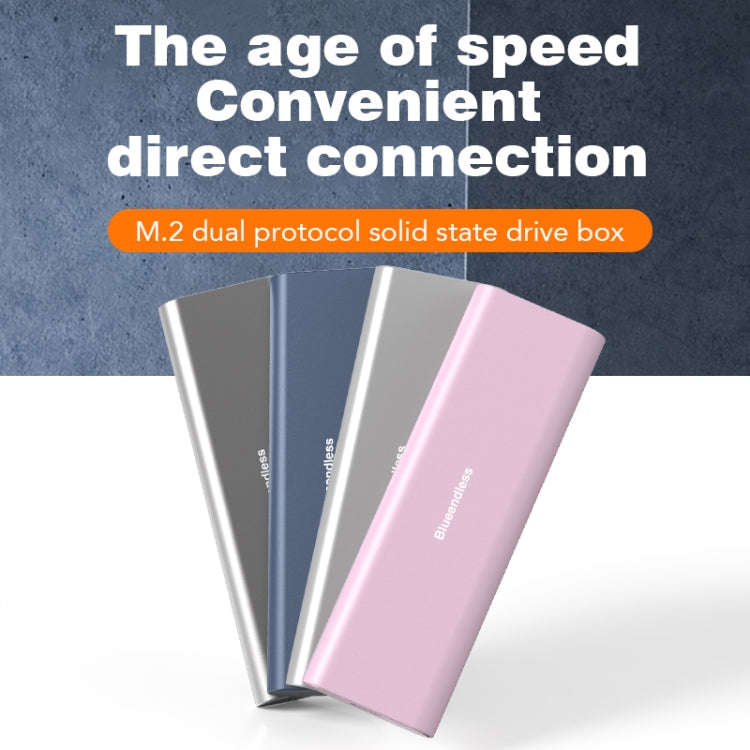 Blueendless M2815SN M.2 Dual Protocol Type-C 3.1 Mobile Hard Disk Box Laptop External SSD(Pink)