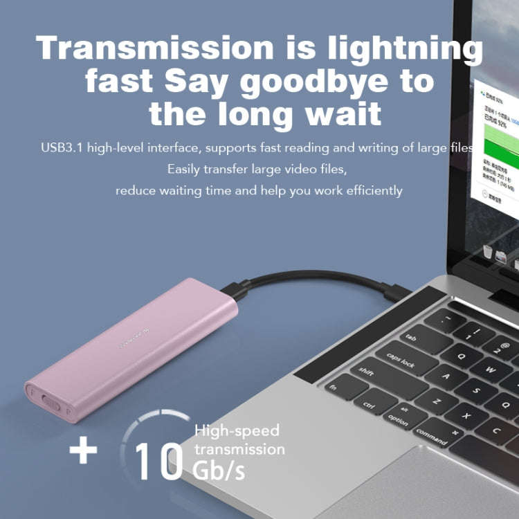 Blueendless M2815SN M.2 Dual Protocol Type-C 3.1 Mobile Hard Disk Box Laptop External SSD(Pink)