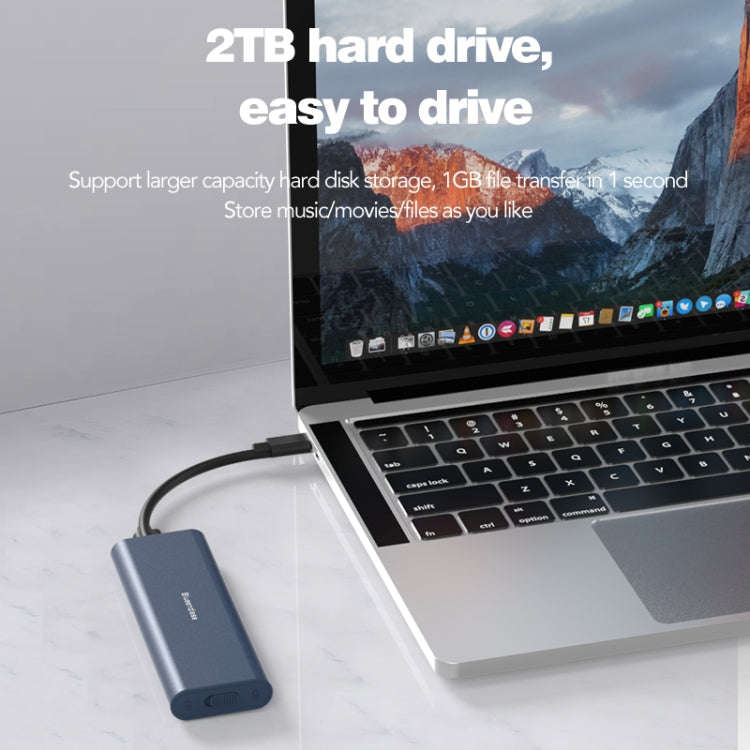 Blueendless M2815SN M.2 Dual Protocol Type-C 3.1 Mobile Hard Disk Box Laptop External SSD(Blue)