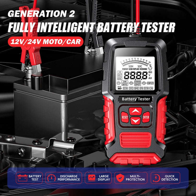 FOXSUR Automobile Motorcycle Battery Voltage Capacity Tester