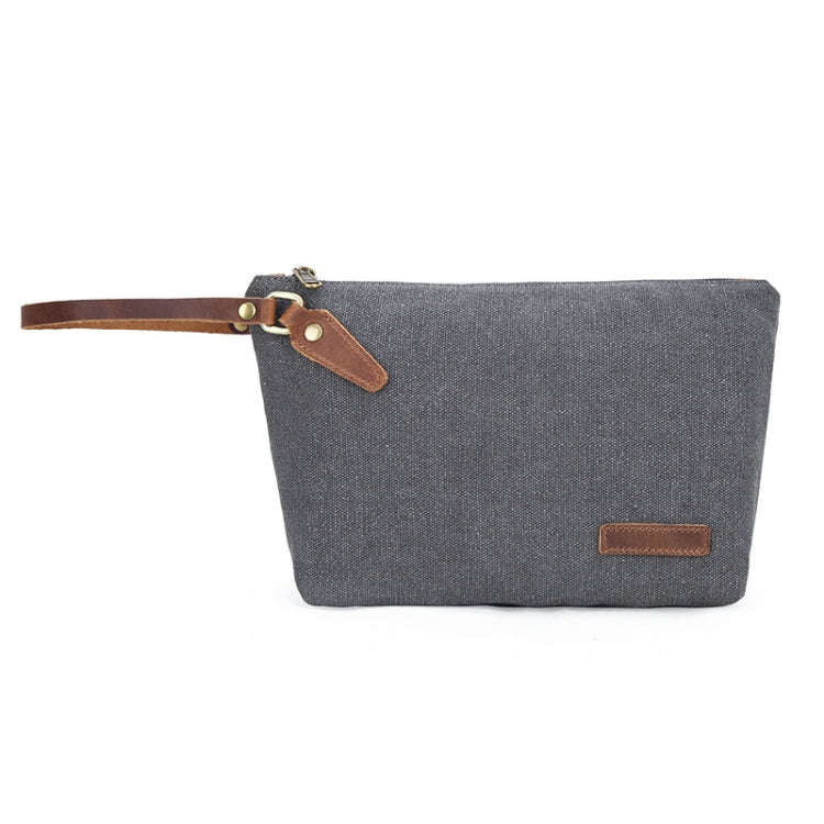 Portable Canvas Bag Large Capacity Washing Bag Cosmetics Storage Bag(Light Grey)