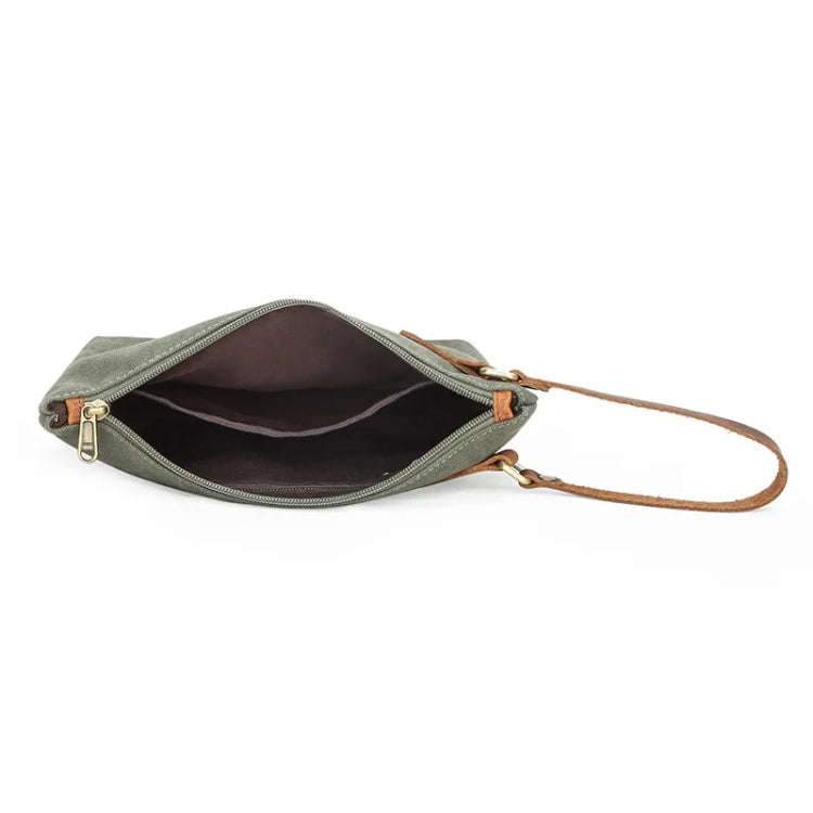 Portable Canvas Bag Large Capacity Washing Bag Cosmetics Storage Bag(Khaki)