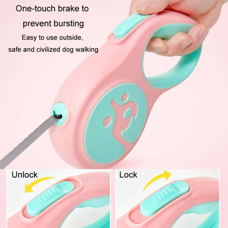 5m Small And Medium Dog Walking Leash Automatic Retractable Portable Pet Leash(Pink)